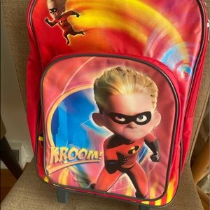 New with tags Disney Super Hero Incredible Boy  carry on travel school backpack